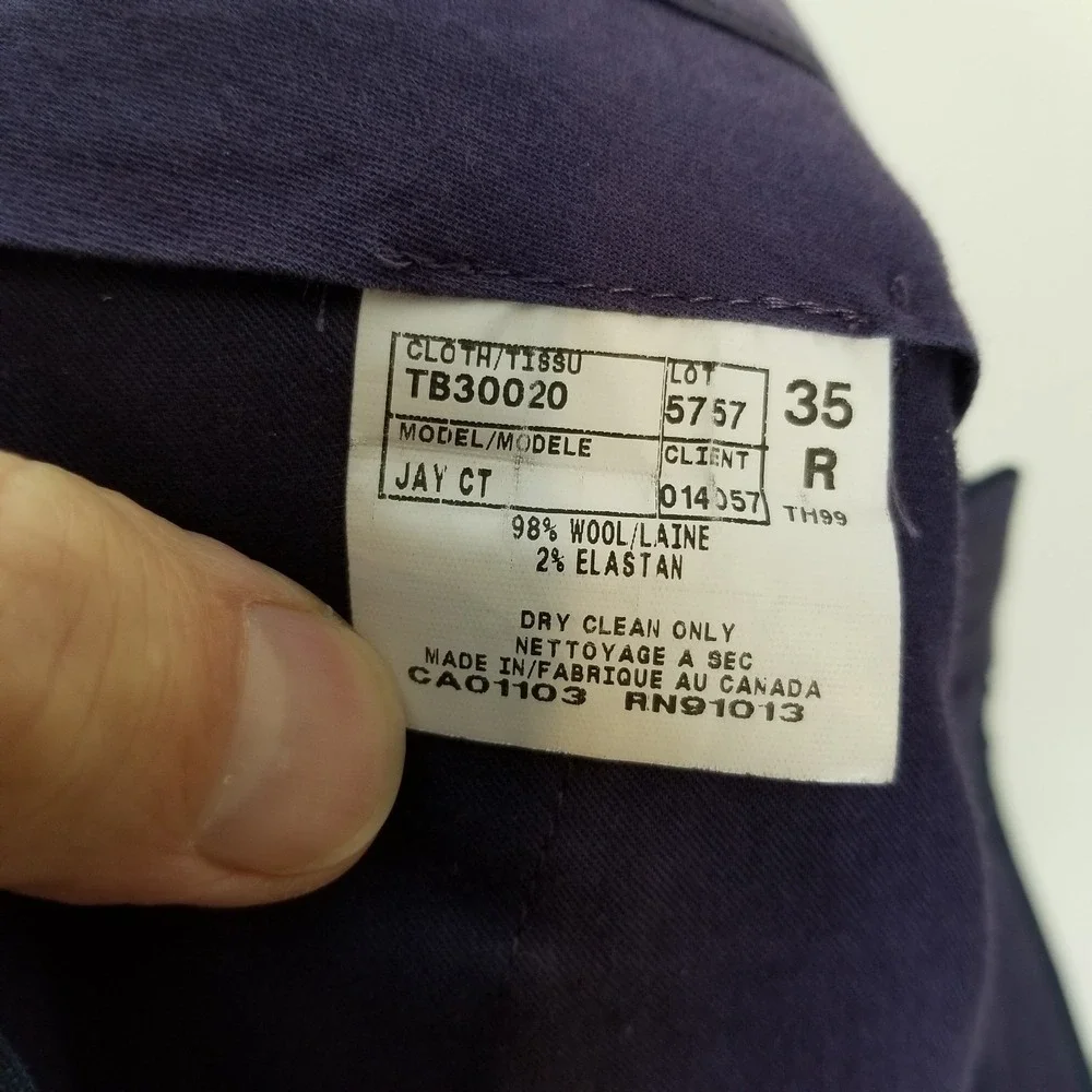 Ted Baker Men Wool Blend Dress Pants  Sz 35R x 30  Blue Check‎ Classic Preppy